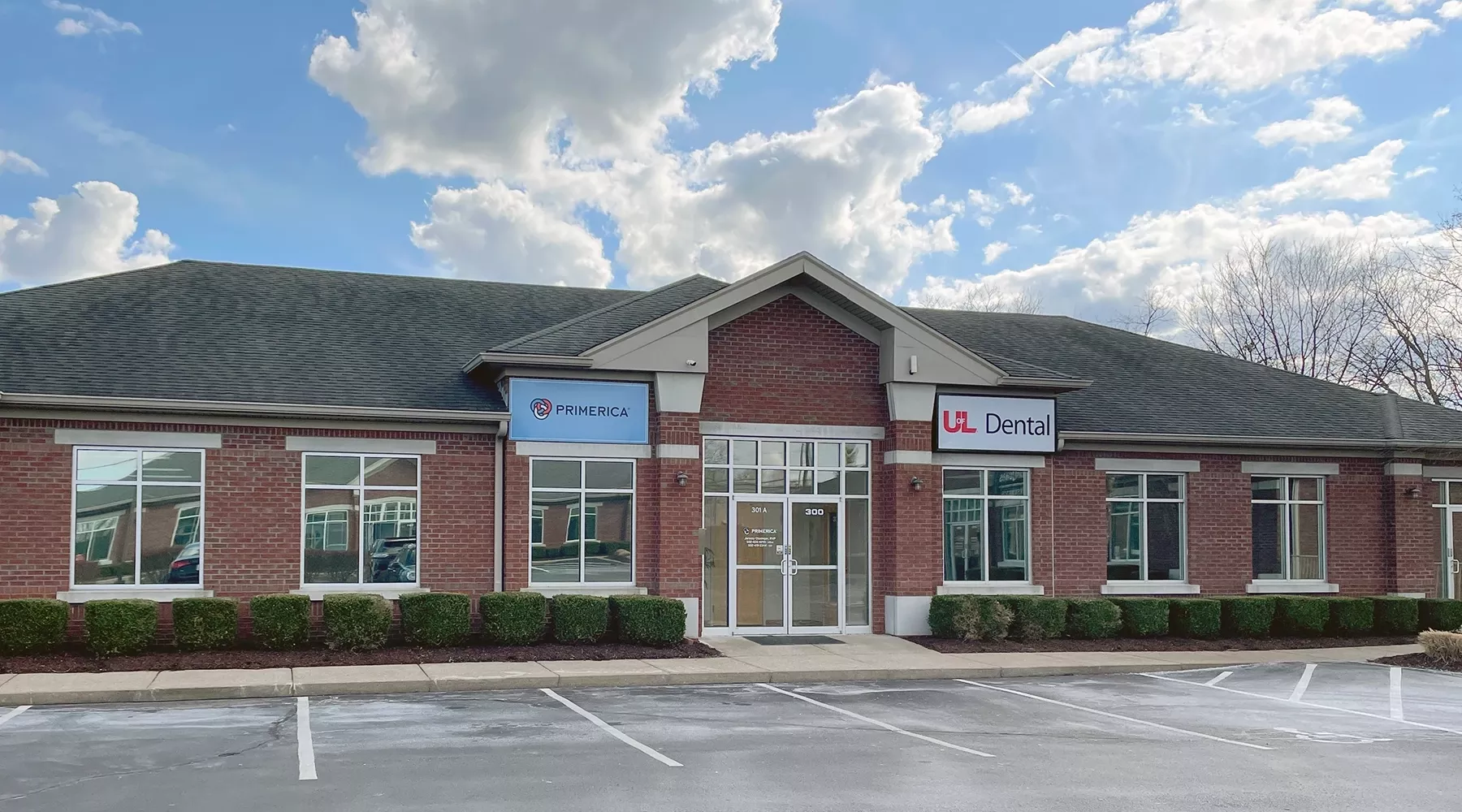 Office building with signage for UofL Dental