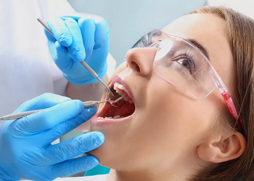 Young woman having dental exam