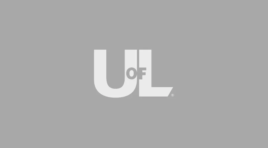 UofL logo on gray background